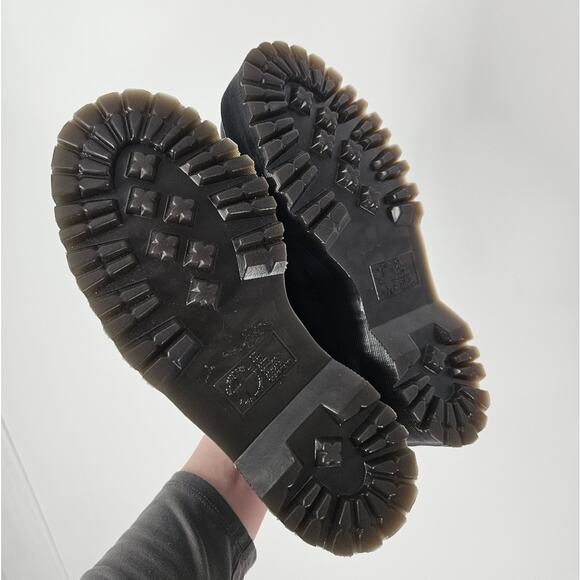 Dr. Martens Black Lapstone Satin 1461 Quad Heart Platform Derby Shoes 7 - Picture 9 of 10